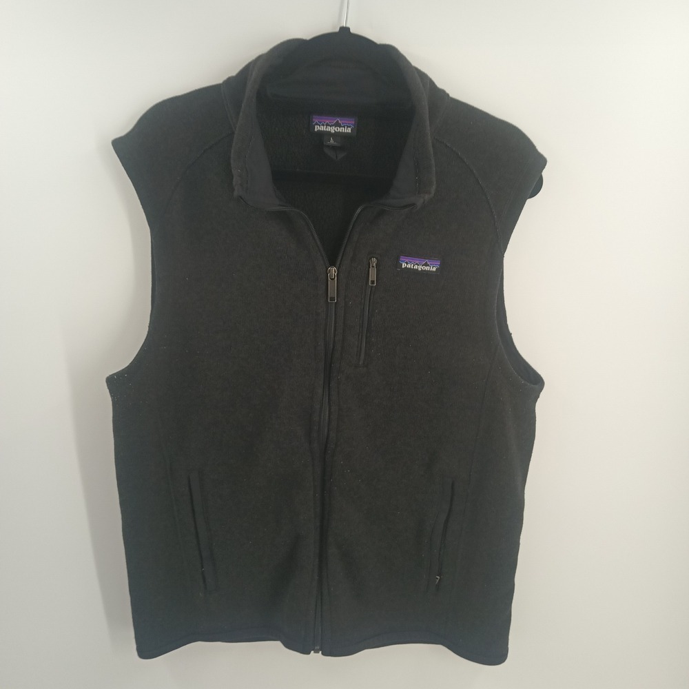 Patagonia Better Sweater Vest Mens Large Black Full Zip Fleece 25881 FA18